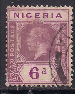 Nigeria 1921 - 32 KGV 6d Dull & Bright Purple used Die 2 SG 25 ( C1334 )