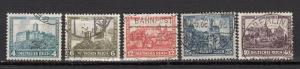 Germany - 1932 Castles complete set Sc# B44/B48  (9079)