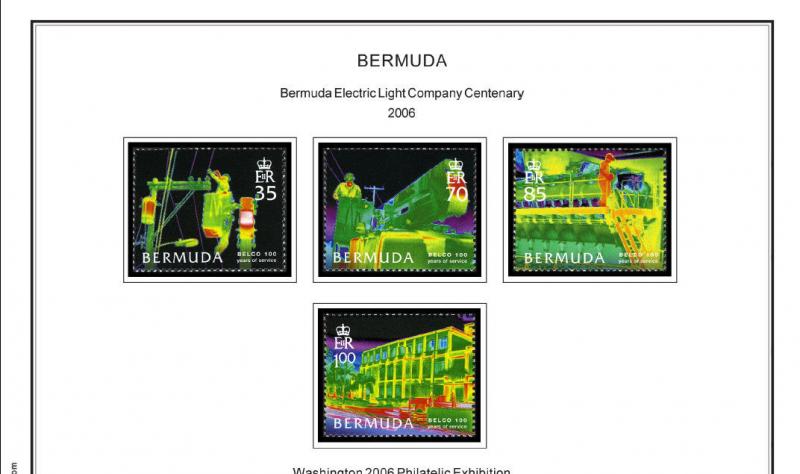 COLOR PRINTED BERMUDA 2000-2018 STAMP ALBUM PAGES (52 illustrated pages)