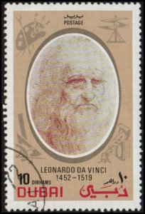 Dubai 154 - Cto - 10d Leonardo da Vinci (1972)