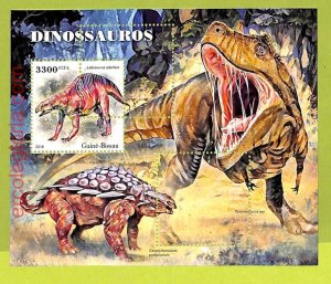 B0325 - GUINE-DISSAU - MISPERF ERROR Stamp Sheet - 2018 - Prehistorics,Dinosaurs-