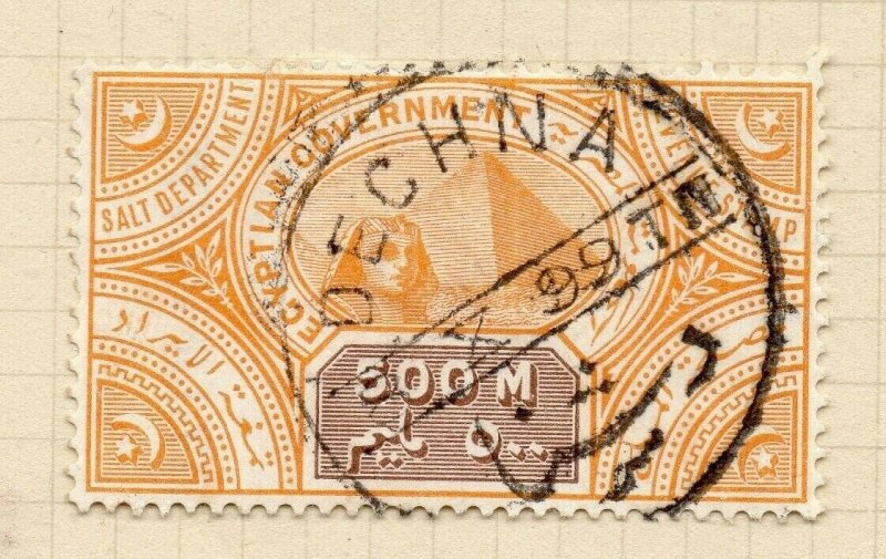 Egypt 1890s Salt Tax Early Issue Fine Used 500M. Postmark NW-13264