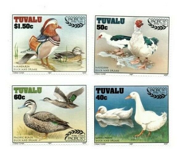 FULL SHEETS Tuvalu 1997 SC 742-5 - Ducks & Drakes - 4 Sheets of 40 - MNH