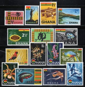 ZAYIX Ghana 48-60, C1-C2 MNH Flowers Food Birds Fish Industry 013123S174