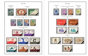 COLOR PRINTED THAILAND 1941-1970 STAMP ALBUM PAGES (29 illustrated pages)