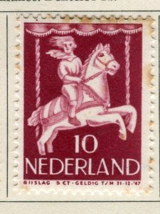 NETHERLANDS; 1946 early Child Welfare issue Mint hinged 10c. value