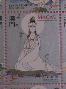 CHINA-MACAU STAMPS- 1995-771-4- LEGEND OF BUDDHIST- KWAN YIN- MNH-FULL SHEET.