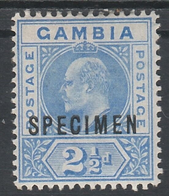 GAMBIA 1902 KEVII SPECIMEN 21/2D WMK CROWN CA