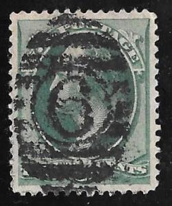 184 3 cents SUPERB Fancy Cancel Stamp used EGRADED SUPERB 98