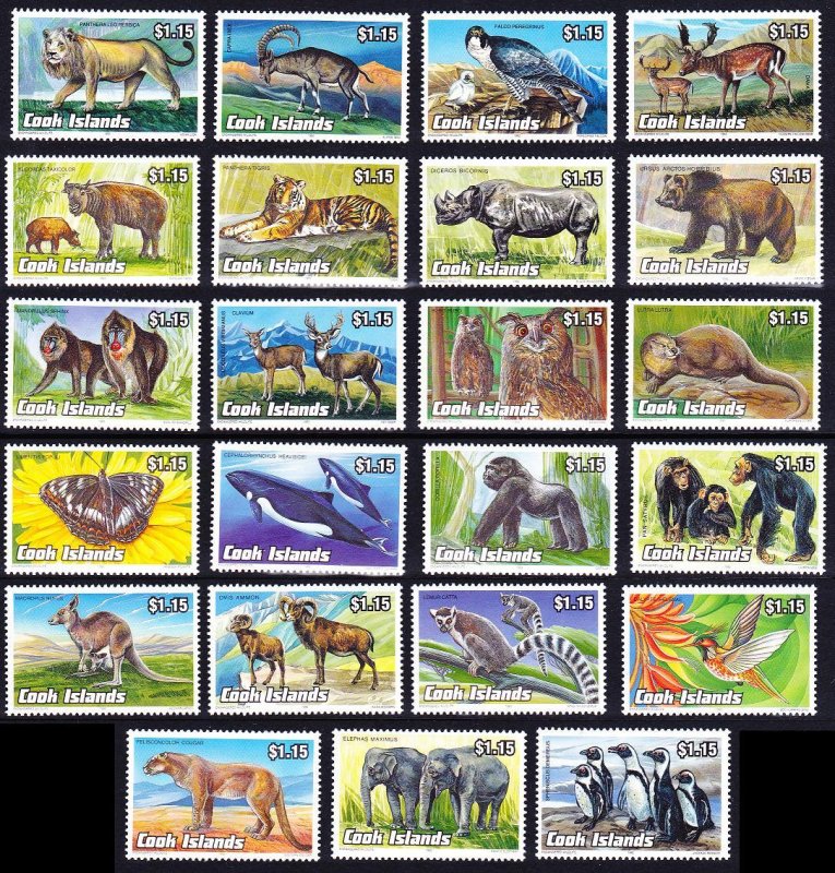 Cook Is. Birds Endangered Wildlife 23v COMPLETE 1992 MNH SG#1279-1301