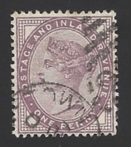 Great Britain Stamp Scott #88 Used Fine, Die 1, 1p, 1881 Victoria