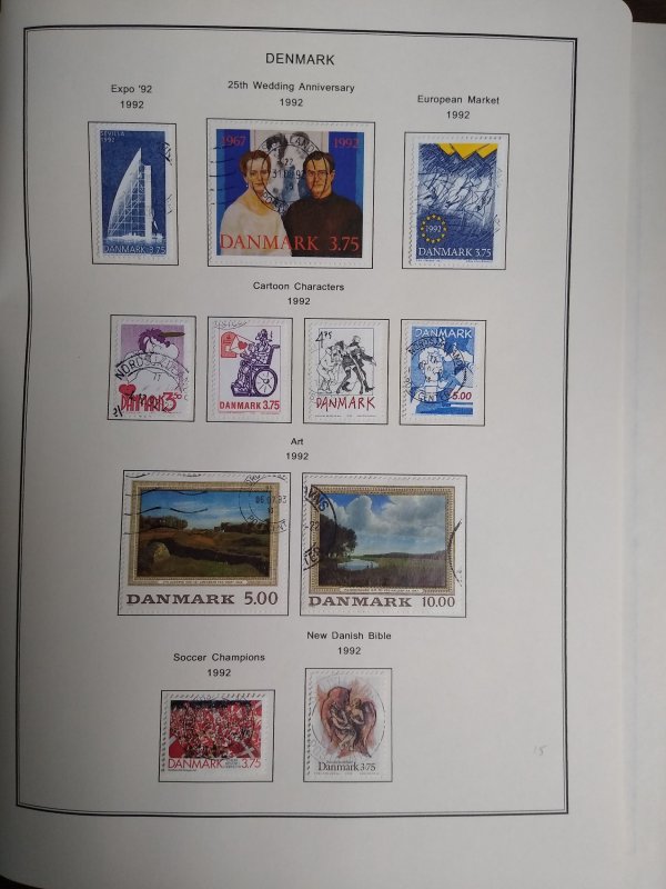 collection on pages Denmark 1989-92 CN: CV $124