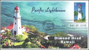 AO-4146-2, 2007, Pacific Lighthouses, FDC, Add-on Cachet, Diamond Head, Hawaii