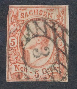 SAXONY GERMAN STATES 13 USED F-VF 5 GR.