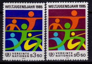 UN Vienna #46-47 MNH - International Youth Year (1984)