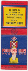 Canada Revenue 1/5¢ Excise Tax Matchbook PRODUCERS DAIRY PRODUCTS Ottawa