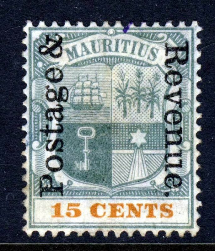 MAURITIUS 1902 15c. Green & Orange Overprinted POSTAGE & REVENUE SG 159 MINT