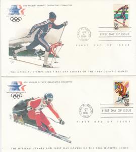 ​  USA - 1984 Olympic games , FDC skiing and downhill skiing (1322)