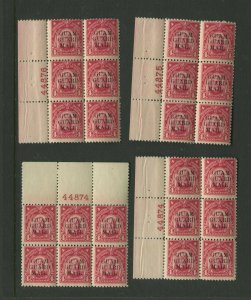 LOT OF 4 SCARCE GUAM M6 OVERPRINT MINT PLATE BLOCKS OF 6 STAMPS (GUAM M6-A1)