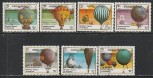 1983 Cambodia - Sc 412-8 - used VF - 7 single - Hot Air Balloons