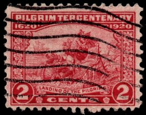 U.S. Scott #549: 1920 2¢ Pilgrim Tercentenary, Used, VF+