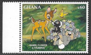 GHANA 1996 DISNEY BEST FRIENDS 60ce Bambi Thumper Sc 1901 MNH