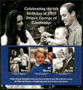 HERRICKSTAMP NEW ISSUES NEVIS Prince George 5th Birthday Sheetlet