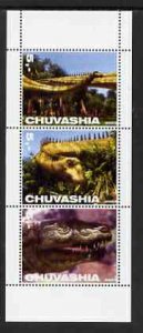 CHUVASHIA - 2003 - Dinosaurs #1 - Perf 3v Sheet -Mint Never Hinged-Private Issue