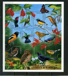 ANTIGUA & BARBUDA 1995 BIRDS SHEET OF 12 STAMPS MNH