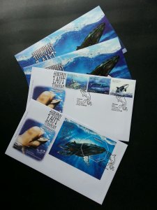 Malaysia Endangered Marine Life 2015 Whale Underwater (FDC) silver foil *unusual
