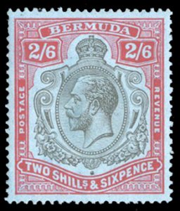 Bermuda #50 Cat$37.50, 1910 2sh6p red and black, very lightly hinged (appears...