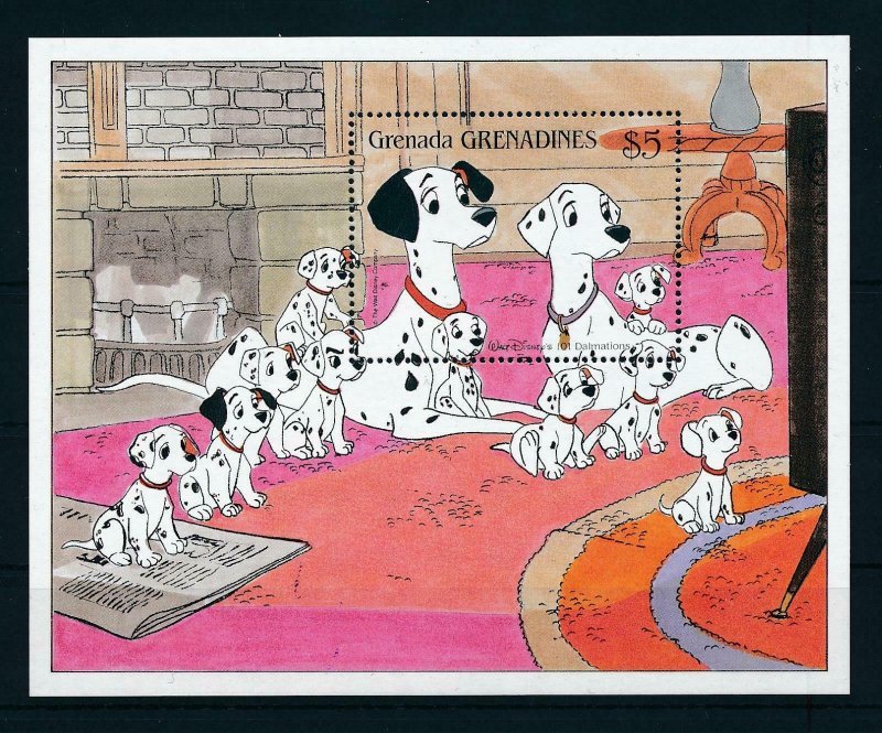 [107492] Grenada Grenadines 1988 Disney 101 Dalmatians dogs pets Sheet MNH