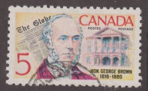 Canada 484 George Brown, The Globe & Legislature 5¢ 1968