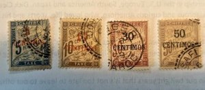 French Morocco Scott J1-J4 used