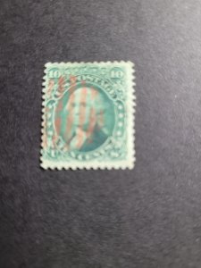 US #68, used, red cancellation