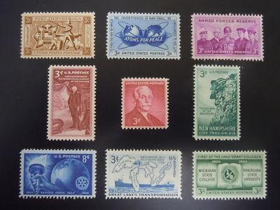 1955 Commemorative COMPLETE YEAR SET #1064-1072  MNH OG