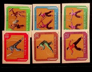 NORTH VIET NAM Sc 515-20 NH IMPERF ISSUE OF 1968 - MARTIAL ARTS