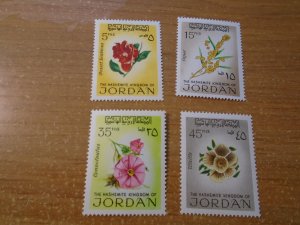 Jordan  #  576 / 578 / 582 / 584  MNH  Flowers