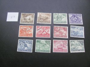 GERMANY 1943 USED SC B218-B229 SET XF 22 EUROS (213)