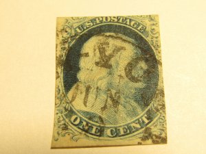 US Stamps Scott #7, Used, SCV $150.00 for: B Relief from PLATE 2, w/Certificate,