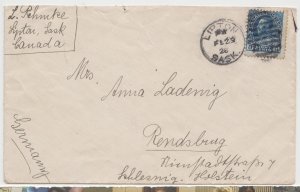 CANADA cover # 115 - Lipton, Sask, 29 Feb. 1926 - LEAP YEAR to Germany