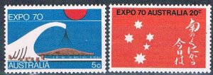 Australia 472-73 MLH set Expo 70 1970 (A0483)