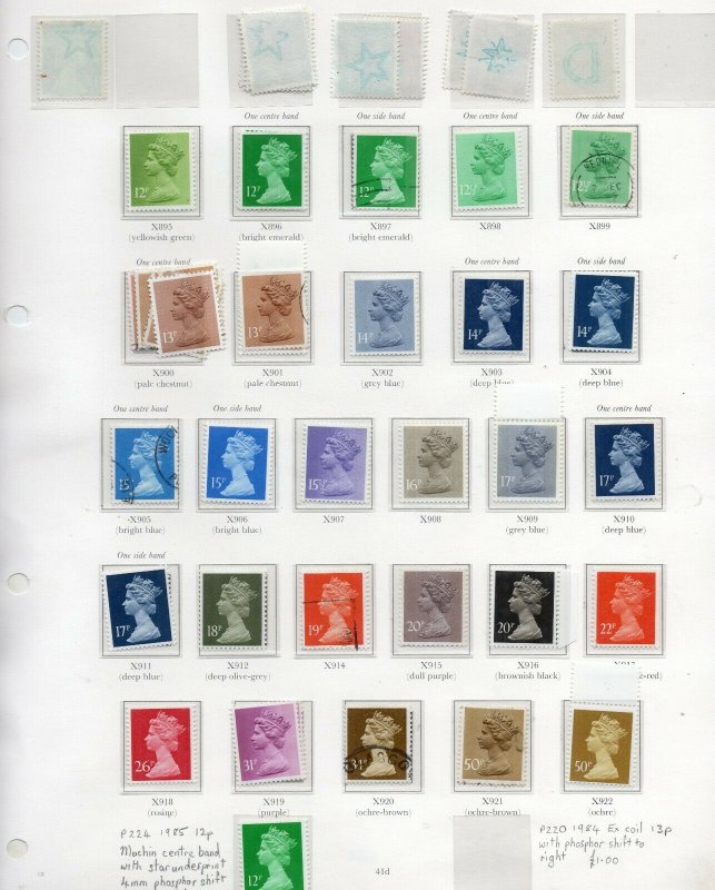 1971-1996 Collection of in excess of 350 Machin Definitives Unmounted Mint/Used