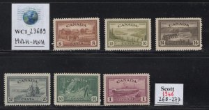 WC1_23689.CANADA. Beautiful 1946 CANADIAN SCENES set. Sc. 268-273. MVLH-MNH