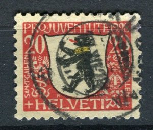 SWITZERLAND; Early Pro-Juventute issue 1928 fine used 20c. value