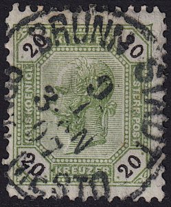 Austria - 1891 - Scott #66 - used - BRÜNN STADT pmk Czech Republic