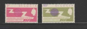 ST. LUCIA #197-198 1965 ITU ISSUE MINT VF NH O.G