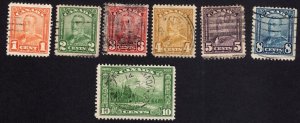 Canada 149-150-151-152-153-154-155 King George V Mt Hurd used stamps