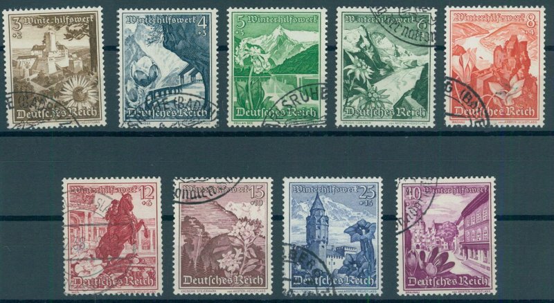 GERMANY, REICH SEMIPOSTALS 1938 'Illustrations of the Ostmark' VFU SET