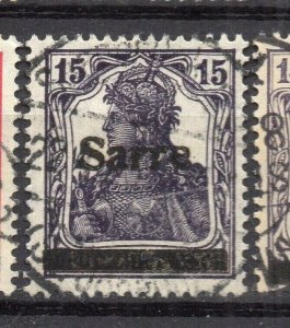 Saarland 1920 Early Issue Fine Used 15pf. Optd NW-10268